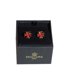 Bröstknappar frack Skultuna modell utskuret rött kors